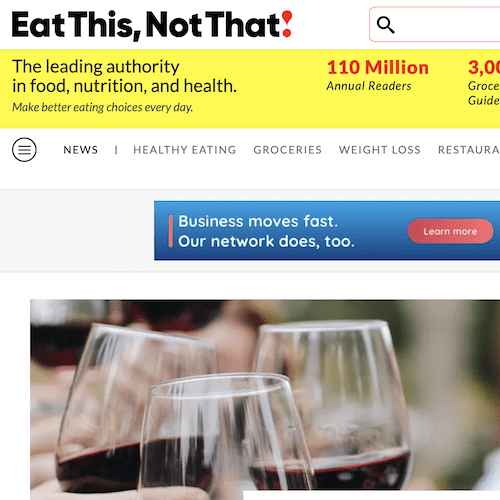 graphic: eat this, not that homepage screenshot