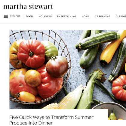 graphic: martha stewart homepage screenshot